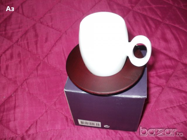 продавам бутикови комплекти - дървена чинийка с керамична чаша за кафе, снимка 5 - Чаши - 13405492