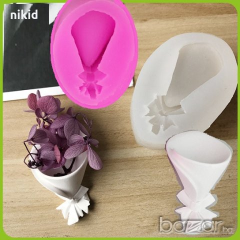 3D молд за направа на букет пакет за цветя форма калъп за фондан тесто украса торта, снимка 1 - Форми - 21461730