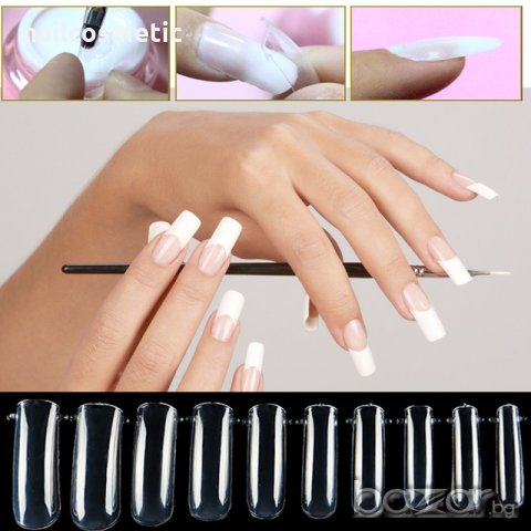 100 форми безцветни за изграждане и ноктопластика