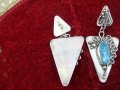 Авторски сребърни обеци с естествен тюркоаз , снимка 5