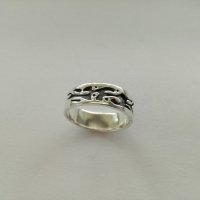 Мъжка сребърна оксидирана халка - сребро проба 925, снимка 3 - Пръстени - 20962251