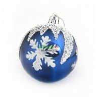 Комплект от 6 бр. топки за окачване на елха - снежни. Изработени от PVC материал, снимка 2 - Декорация за дома - 16202712