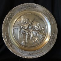 WMF чиния,пано от калай с релефна картина от 17 в. , снимка 1 - Антикварни и старинни предмети - 25843370
