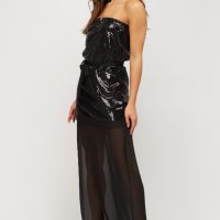 Нова черна рокля с пайети, снимка 2 - Рокли - 24153112