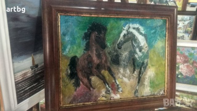 Автентична картина "Галоп", снимка 6 - Картини - 24721273