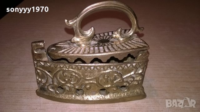 красива ютия-мед/месинг-цвят злато-внос швеицария-10х9х5см