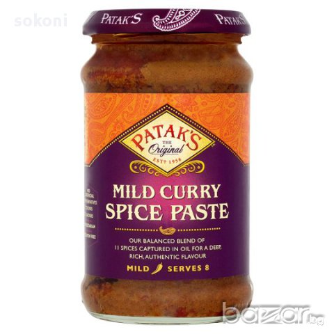 Леко люта Къри паста Индийска 283гр - Pataks Mild Curry paste 283g, снимка 1
