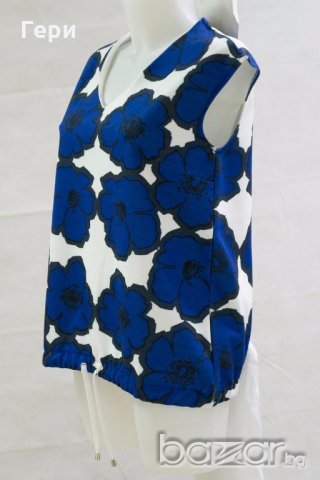 Бяла блуза на сини цветя марка Top Secret	, снимка 4 - Тениски - 18221256