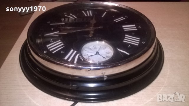 голям метален двоен часовник-41см-внос англия, снимка 4 - Колекции - 26043983