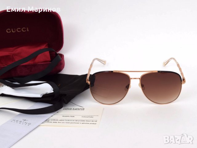 Слънчеви очила Gucci gold, снимка 2 - Слънчеви и диоптрични очила - 24790844