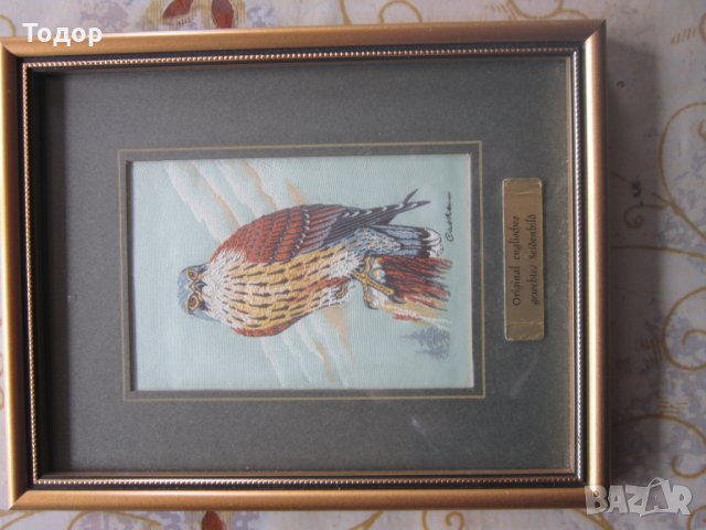 Оригинална стара картина върху тъкана картина , снимка 4 - Колекции - 25406656