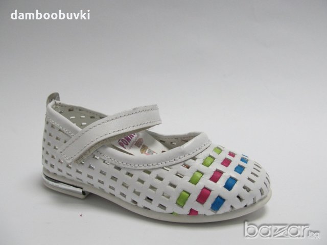 №22  Детски бувки PONKI в бяло с цветни ленти, снимка 1 - Детски сандали и чехли - 21293558