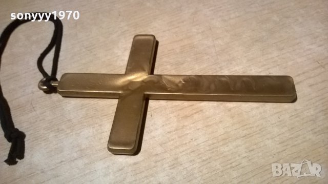 готин алуминиев кръст с въже за носене-23х13см-внос франция, снимка 5 - Колекции - 23167851