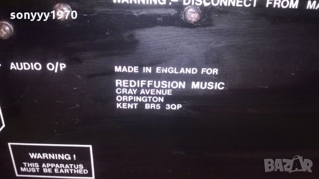 rediffusion music-deck/amplifier-made in england-внос англия, снимка 14 - Ресийвъри, усилватели, смесителни пултове - 24514698