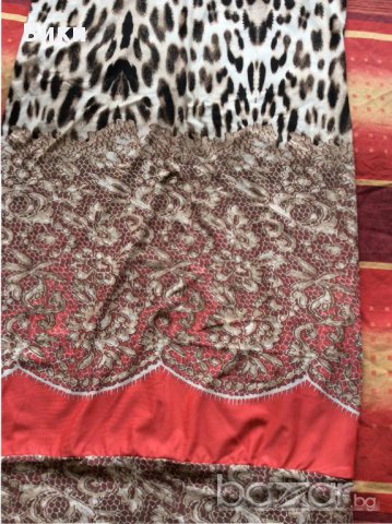 Тигрова рокля с цвят диня, снимка 4 - Рокли - 13735838