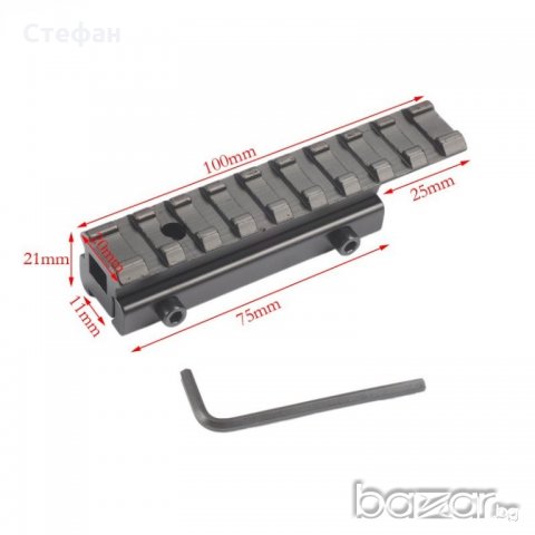 Монтаж за фенер/лазер и други с Уивър база, снимка 10 - Екипировка - 18054047