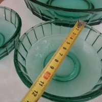 Стъклени купи цветно зелено стъклостъкло , снимка 4 - Антикварни и старинни предмети - 26070012