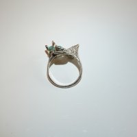 Сребърен пръстен с естествен тюркоаз, снимка 3 - Пръстени - 22198834
