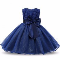 Детска рокля брокат нова тъмно синя размер  110, снимка 1 - Детски рокли и поли - 25819160