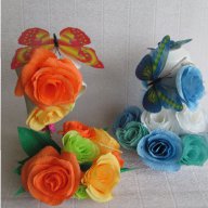 Налични -летящи чаши с цветя от хартия, снимка 1 - Декорация за дома - 18194035