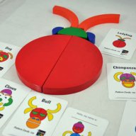 Circleset Montessori Дървени кръгове игра с карти Rainbow Монтесори дървени играчки, снимка 11 - Образователни игри - 18586716
