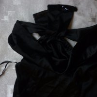 Черна  сатенена рокля , снимка 8 - Рокли - 19137156