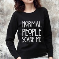НОВО! Дамски тениски с NORMAL PEOPLE HALLOWEEN принт! Поръчай модел с твоя снимка!, снимка 2 - Тениски - 16027001