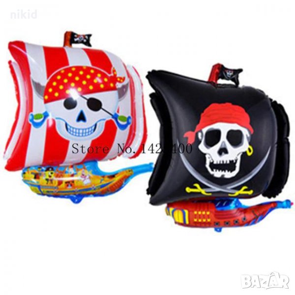 Пирати Пиратски кораб лодка фолио фолиев балон хелий или въздух парти рожден ден пиратско парти, снимка 1