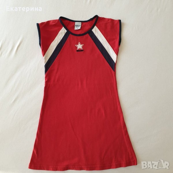 Рокля / туника в червено 5-6 г., снимка 1