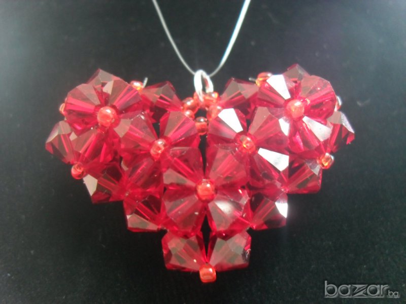 Сърце с кристали Сваровски 002, снимка 1