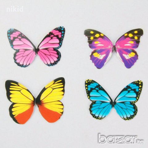 10 бр картонени пеперуди топер за декорация и украса торта мъфини и други, снимка 3 - Декорация за дома - 18835041