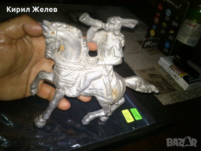 Метална Статуетка ЛОВЕЦ на КОН колекционерска ! 217№, снимка 5 - Статуетки - 23208561