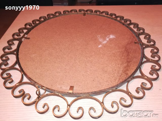 АНТИК-огледало 57см-ковано желязо-цвят злато-внос швеицария, снимка 13 - Антикварни и старинни предмети - 20291579