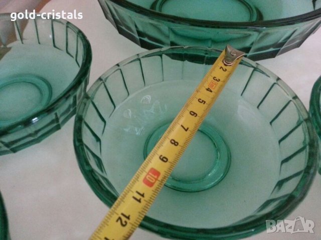 Стъклени купи цветно зелено стъклостъкло , снимка 4 - Антикварни и старинни предмети - 26070012