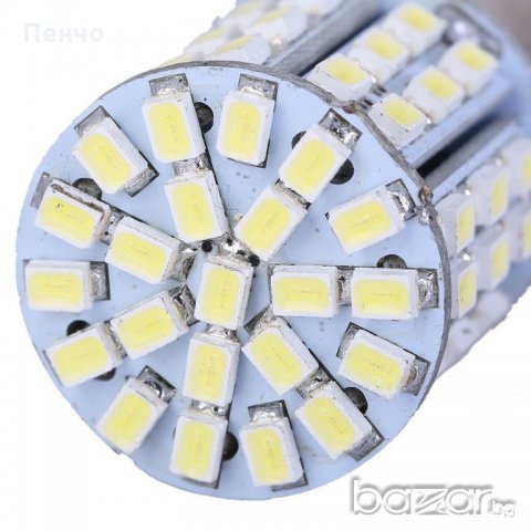 Габаритна крушка 12V с две светлини бели с 64 SMD LED, габарити с изместен център, снимка 2 - Аксесоари и консумативи - 18638089