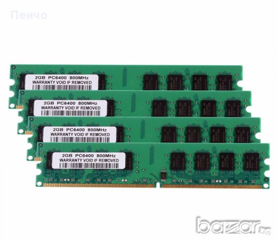 РАМ Памет за Intel 4GB 2X2GB-2Rx8-PC2-6400U-DDR2-800Mhz-240pin-DIMM-RAM-CPU-Memory-NON-ECC, снимка 2 - RAM памет - 20294913