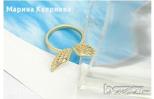Малко пръстенче "Ангелски криле"/А-42/ В наличност два цвята, снимка 2 - Пръстени - 11298219