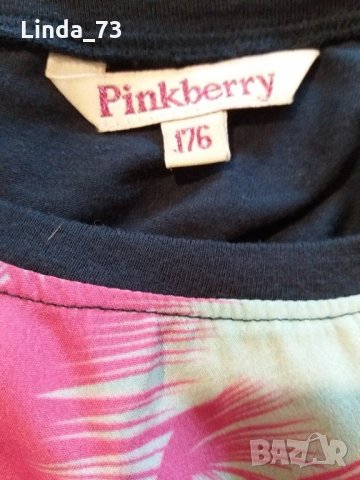 Дам.тениска-"Pinkberry"-/вискоза+ликра/,цвят-тъм.син+шарен. Закупена от Италия., снимка 4 - Тениски - 21966312