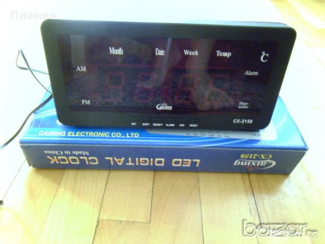 LED електронен часовник  с големи цифри. Показва час, дата и температу, снимка 9 - Други - 12058668