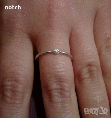 Сребърен пръстен с циркон, снимка 2 - Пръстени - 21681529