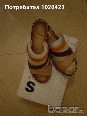 Намалявам!!!!!!!!!!!!!!Нови чехли на платформа естествена кожа 37 номер, снимка 3 - Чехли - 10788615