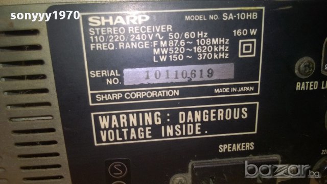 sharp sa-10hb-stereo receiver-160w-made in japan-внос швеицария, снимка 11 - Ресийвъри, усилватели, смесителни пултове - 8928301