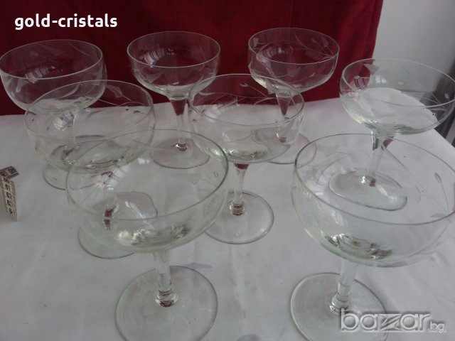 стъклени чаши гравирани, снимка 14 - Антикварни и старинни предмети - 19581310