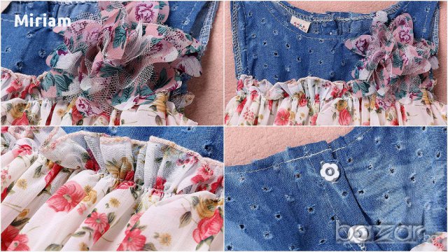 Детска рокличка от шифон с деним Floral 20лв., снимка 4 - Бебешки рокли - 14744894