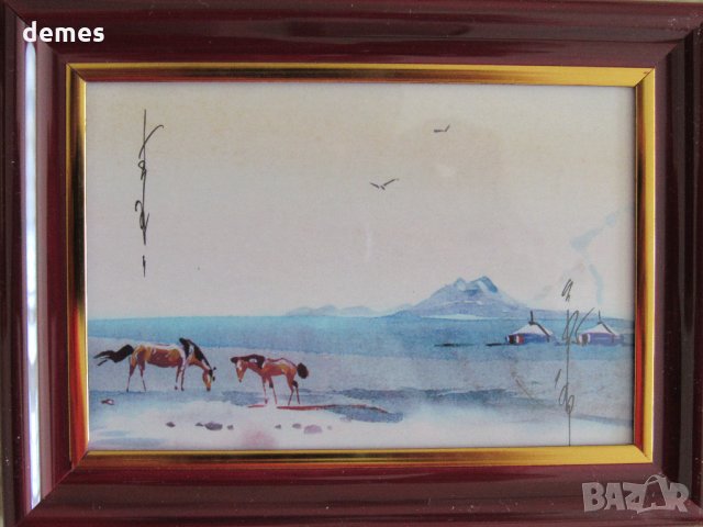 Серия малки традиционни картини живопис в рамка- Монголия