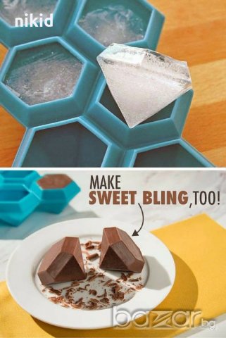 3D Диаманти пирамиди диамант пирамида силиконов молд декорация украса фондан торта шоколад гипс желе, снимка 2 - Форми - 18793376