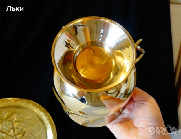  Бронзов бокал с две дръжки 1 л.,сватба,годишнина.  , снимка 7 - Антикварни и старинни предмети - 23627765