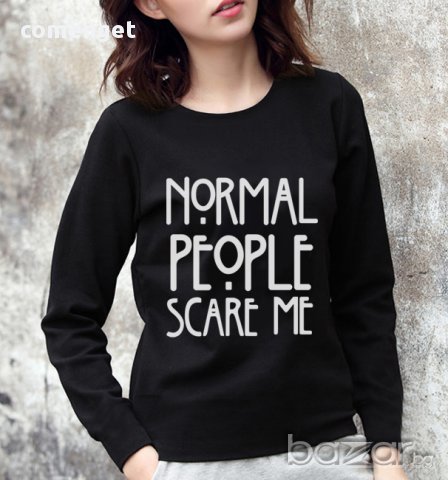 НОВО! Дамски тениски с NORMAL PEOPLE HALLOWEEN принт! Поръчай модел с твоя снимка!, снимка 2 - Тениски - 16027001