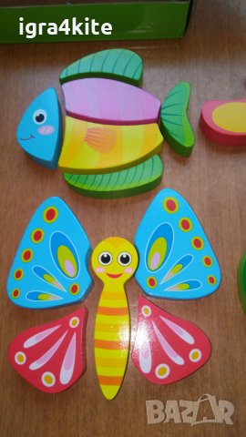 Комплект 4 бр. дървени животинчета пъзели със съставни части , снимка 5 - Образователни игри - 26162393