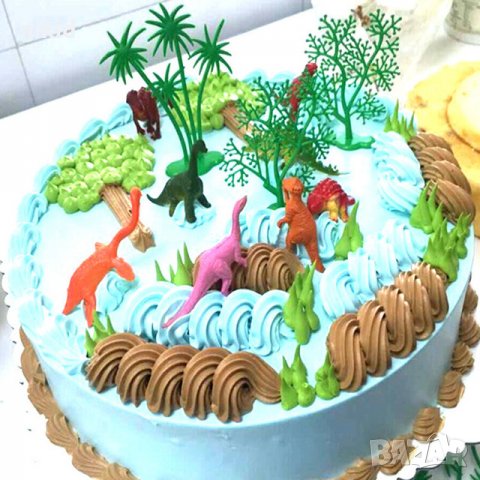 12 Динозаври и Палми сет пластмасови фигурки за украса торта и играчки , снимка 3 - Фигурки - 22333363